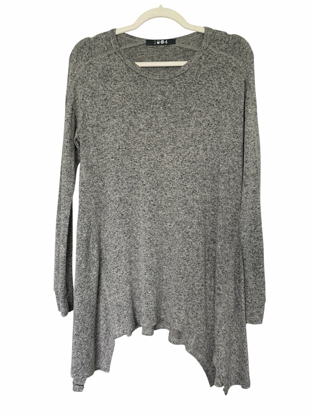 18CRAVE (18 Coin) Heather Gray Long-Sleeve Asymmetric Tunic